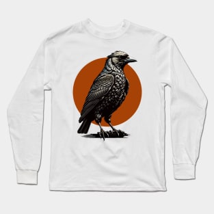 Raven Crow Illustration Long Sleeve T-Shirt